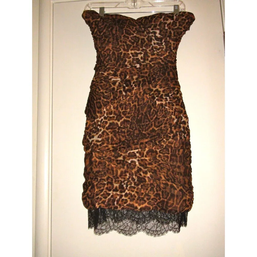 NWOT BCBGMaxAzria Bovary Bodycon Leopard Print Mini Dress